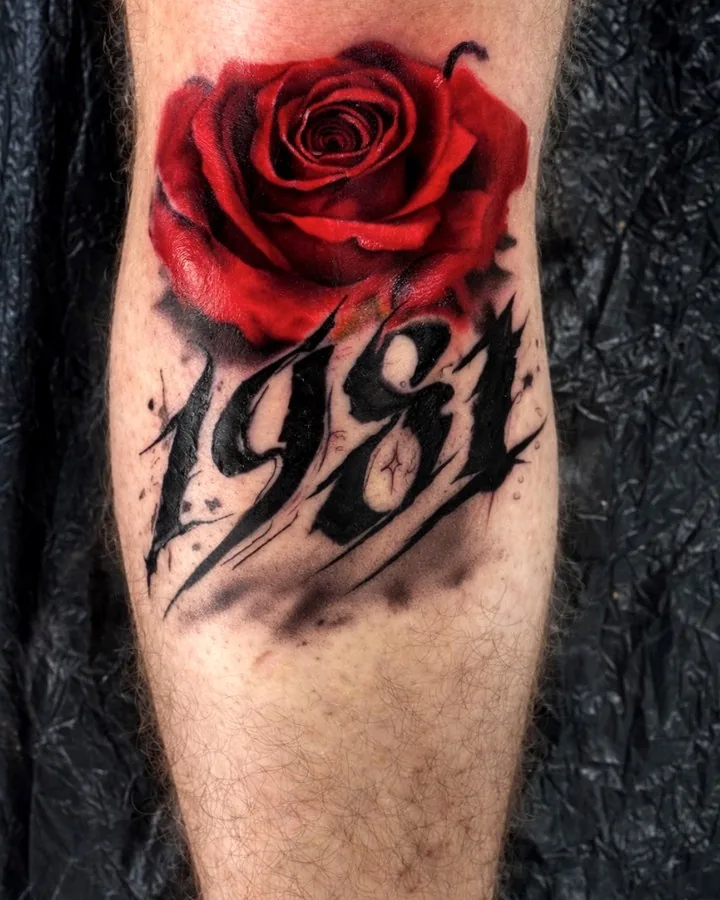 Red rose tattoo by Tinta Libre Tattoo in Calella